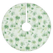 緑のヤシの木のパターン ブラッシュドポリエステルツリースカート (正面)