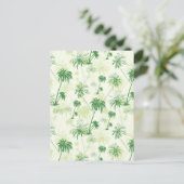 緑のヤシの木のパターン ポストカード (スタンド正面)