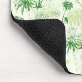 緑のヤシの木のパターン マウスパッド (コーナー)
