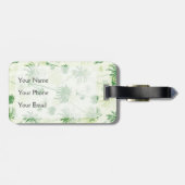 緑のヤシの木のパターン ラゲッジタグ (裏面横)