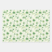 緑のヤシの木のパターン ラッピングペーパーシート (正面2)