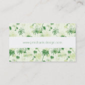 緑のヤシの木のパターン 名刺 (裏面)