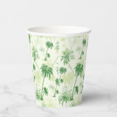 緑のヤシの木のパターン 紙コップ (右)