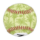 緑のヤシの木のパターン 野球ボール (裏面)