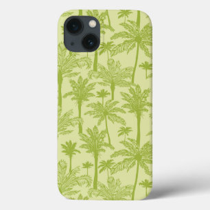緑のヤシの木のパターン iPhone 13ケース