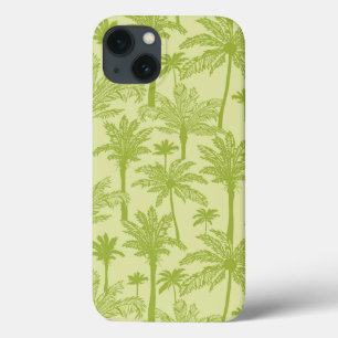緑のヤシの木のパターン iPhone 13ケース
