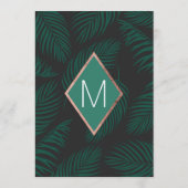 緑のヤシの木は黒のバラの金ゴールドの結婚を去ります メニュー (裏面)