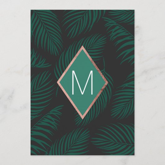 緑のヤシの木は黒のバラの金ゴールドの結婚を去ります メニュー (裏面)