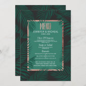 緑のヤシの木は黒のバラの金ゴールドの結婚を去ります メニュー (正面/裏面)