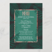 緑のヤシの木は黒のバラの金ゴールドの結婚を去ります メニュー (正面)