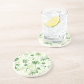 緑のヤシの木パターン コースター (側面)