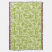 緑のヤシの木パターン スローブランケット (正面縦)