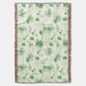 緑のヤシの木パターン スローブランケット (正面縦)