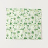 緑のヤシの木パターン タペストリー (正面(横))