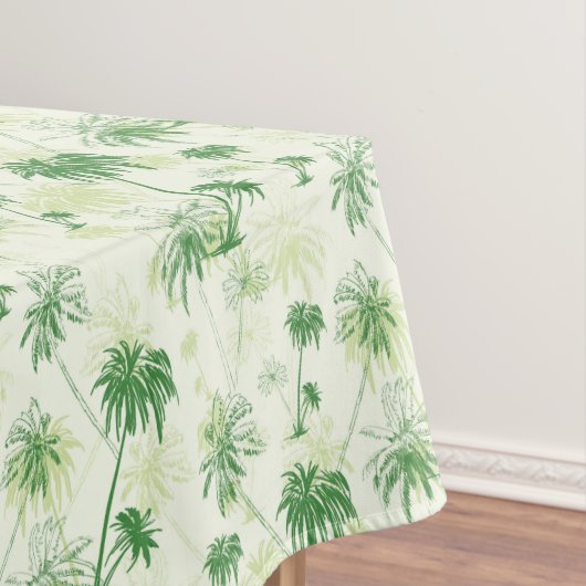 緑のヤシの木パターン テーブルクロス (インサイチュ)