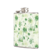 緑のヤシの木パターン フラスク (左)