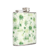 緑のヤシの木パターン フラスク (右)