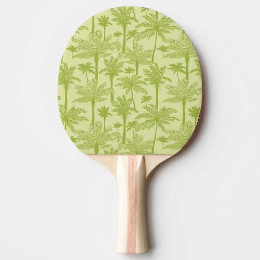緑のヤシの木パターン 卓球ラケット (正面)