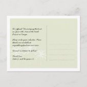 緑のヤシの木結婚夏のシックな日付を除く 案内ポストカード (裏面)