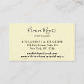 緑のヤシ葉金ゴールドトロピックイエロー 名刺 (裏面)