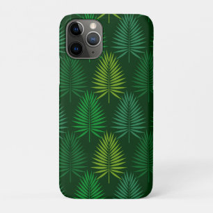 緑のヤシ離れの植物模様 iPhone 11 PROケース