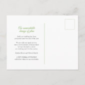 緑のヤドリギのハートのリース　結婚式の中止 案内ポストカード (裏面)