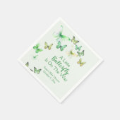 緑のユニセックス小さな蝶の赤ちゃんシャワー スタンダードカクテルナプキン (角)