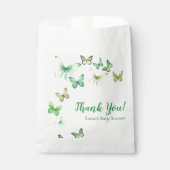 緑のユニセックス小さな蝶の赤ちゃんシャワー フェイバーバッグ (正面)