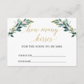 緑のユーカリいくつのキスゲームカード エンクロージャーカード (正面)