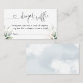 緑のユーカリおむつラッフルカードインサート 名刺 (正面/裏面)