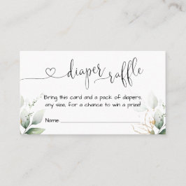 緑のユーカリおむつラッフルカードインサート 名刺