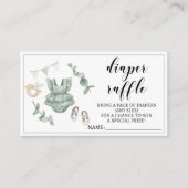 緑のユーカリおむつラッフルベビーシャワーカード エンクロージャーカード (正面)
