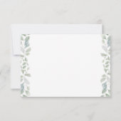 緑のユーカリかわいい象の赤ちゃんシャワー サンキューカード (裏面)