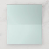 緑のユーカリとコットンの花結婚の プレイスカード (内部開封)