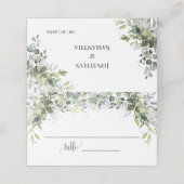 緑のユーカリのシャワ結婚ーの座席の折り畳み プレイスカード (外部開封)
