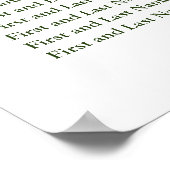 緑のユーカリのシーティングチャート ポスター (角)