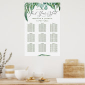 緑のユーカリのシーティングチャート ポスター (キッチン)