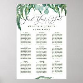 緑のユーカリのシーティングチャート ポスター