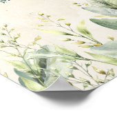 緑のユーカリの本とギフト赤ちゃんシャワー ポスター (角)