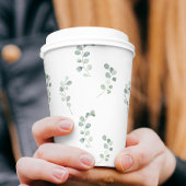 緑のユーカリの水の色のパターン 紙コップ