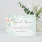 緑のユーカリの水グラデーション色結婚の サンキューカード (スタンド正面)
