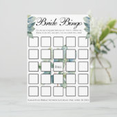 緑のユーカリの葉のエレガント書道 招待状 (スタンド正面)