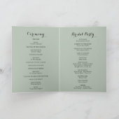 緑のユーカリの葉の喜び折り畳ま結婚れた プログラム (内部)