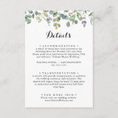 緑のユーカリの葉の喜び結婚の詳細 エンクロージャーカード (正面)