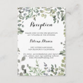 緑のユーカリの葉の喜び結婚披露宴 エンクロージャーカード (正面)