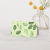 緑のユーカリの葉の席札 プレイスカード (裏面)