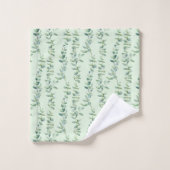 緑のユーカリの葉の植物学的なギフト バスタオルセット (ウォッシュタオル)