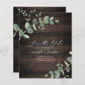 緑のユーカリの葉の素朴な暗色の木材を予算に計上 (正面/裏面)