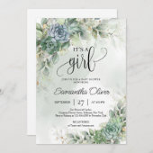 緑のユーカリの葉は女の子だ 招待状 (正面/裏面)