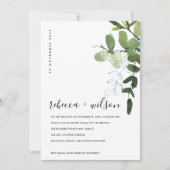 緑のユーカリの葉私たちは結び目の招待状 サンキューカード (正面)